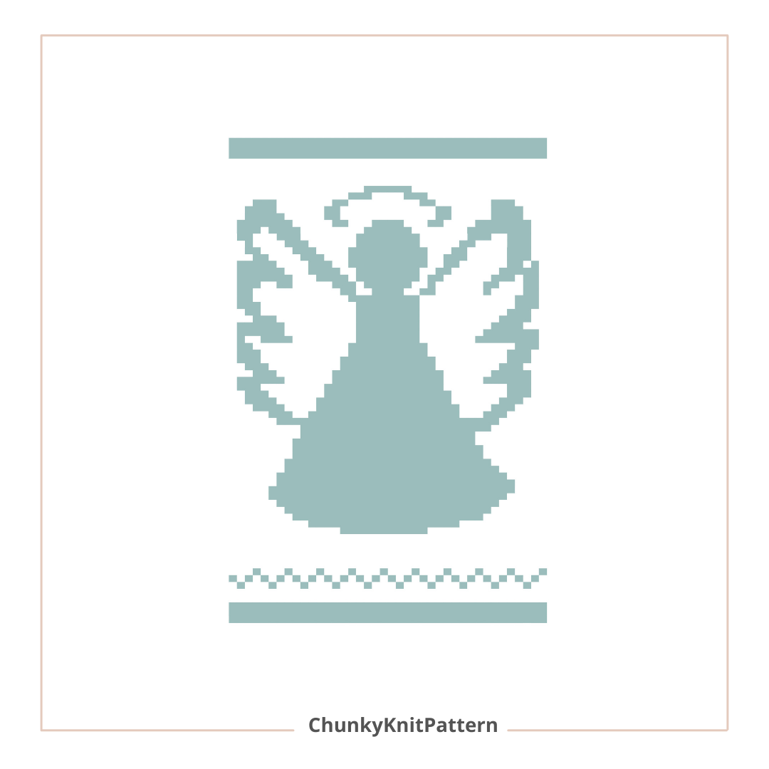 Angel Chunky Knit Blanket Pattern – Christmas Angel Finger Knitting Graph