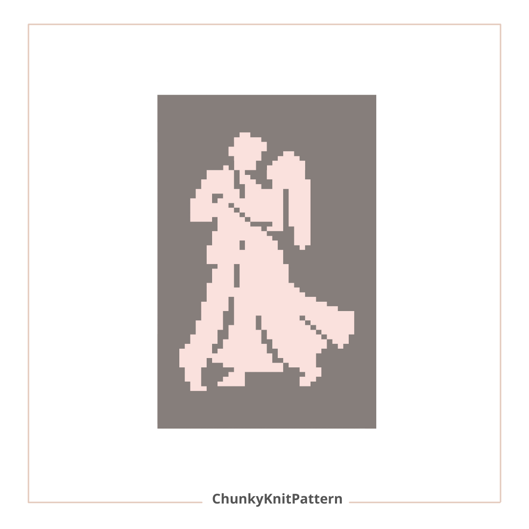 Ballroom Dance Couple Chunky Knit Blanket Pattern – Dancing Pair Graph