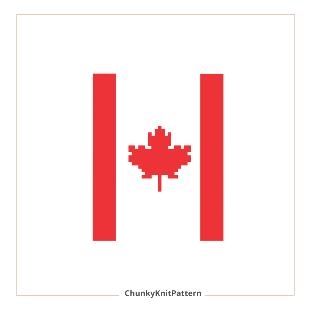 Canada Flag Chunky Knit Blanket Pattern – Maple Leaf Finger Knitting Graph
