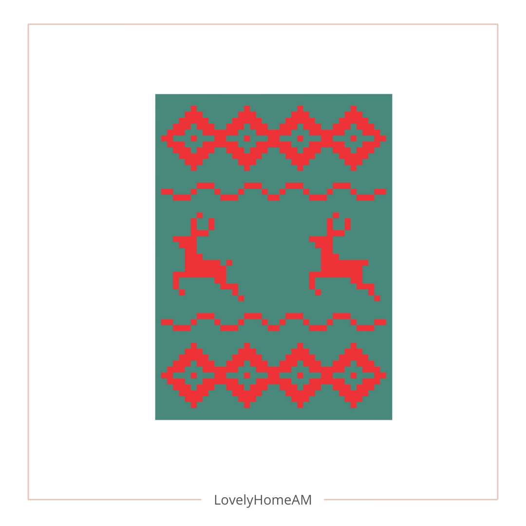 Christmas Deer Chunky Knit Blanket Pattern. Finger Knitting DIY Tutorial (PDF)