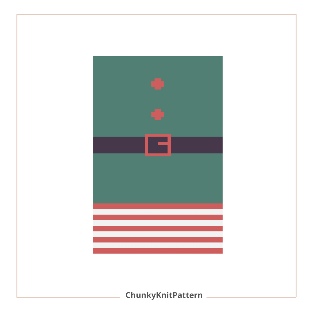 Christmas Elf Outfit Chunky Knit Blanket Pattern – Holiday Graph Design