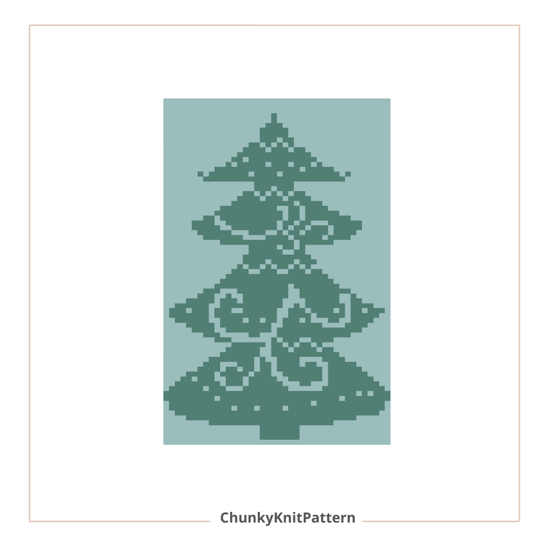 Christmas Tree Chunky Knit Blanket Pattern – Holiday Tree Graph Design