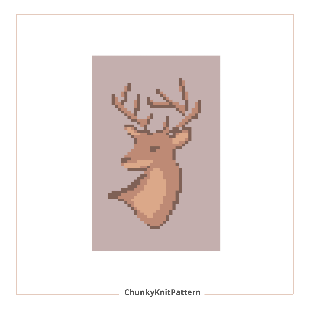 Woodland Stag Chunky Knit Blanket Pattern. Finger Knitting DIY Tutorial (PDF)