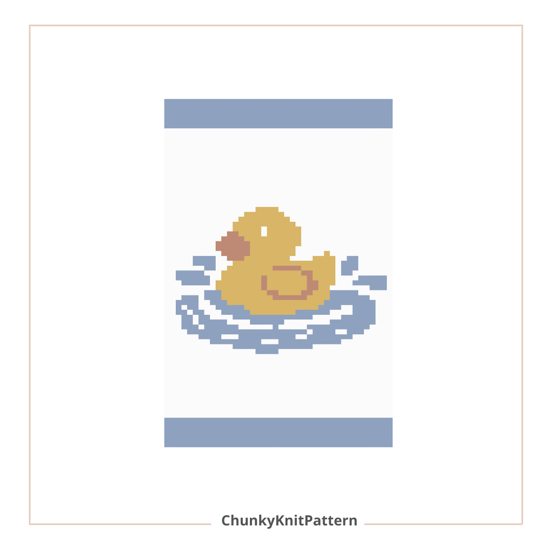Duckling Chunky Knit Blanket Pattern PDF – Cute Baby Duck Design for Thick Chenille Yarn