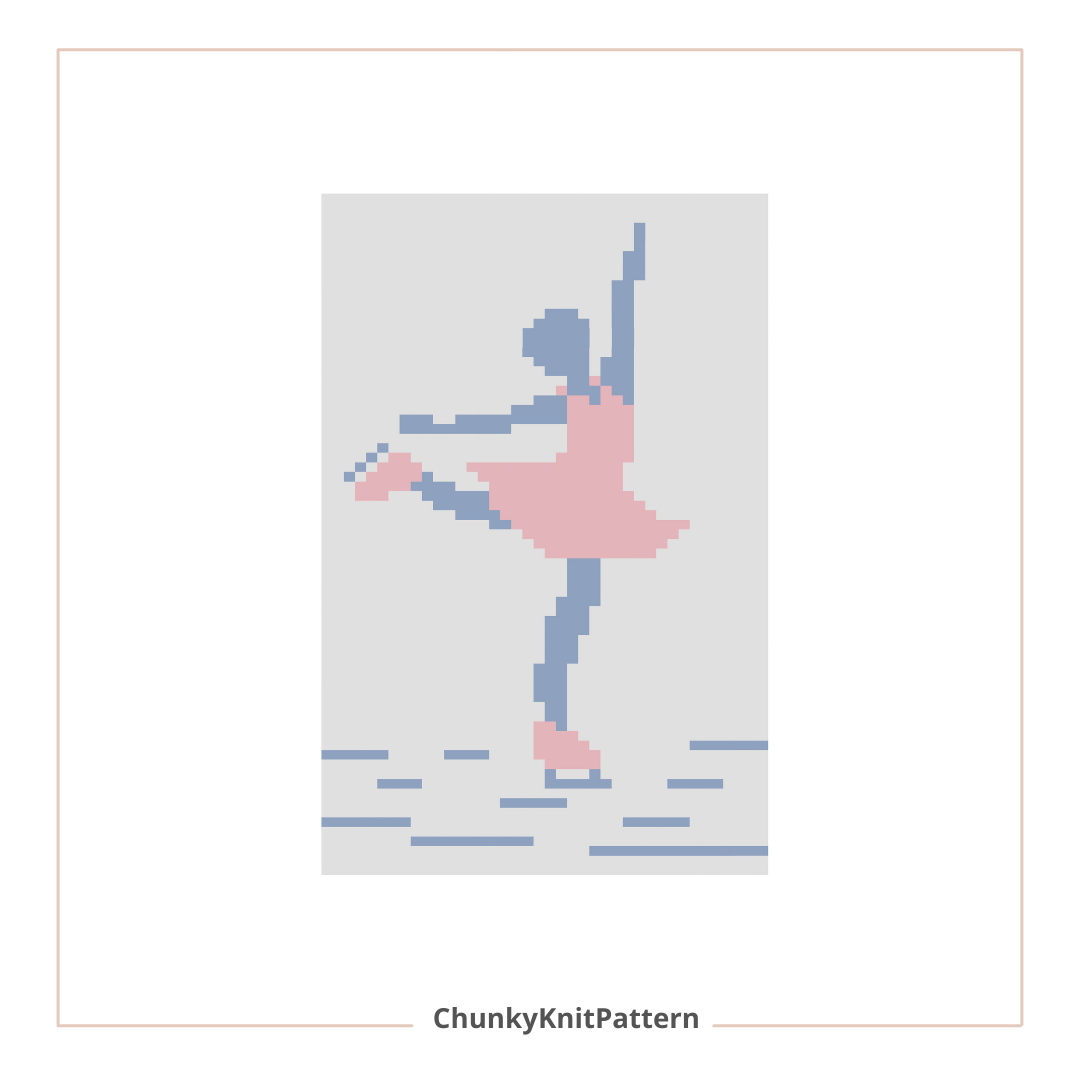 Figure Skater Chunky Knit Blanket Pattern – Ice Skating Finger Knitting Graph