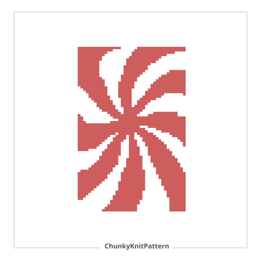 Peppermint Candy Chunky Knit Blanket Pattern – Christmas Candy Graph Pattern for Chunky Yarn – Finger Knitting Blanket Pattern