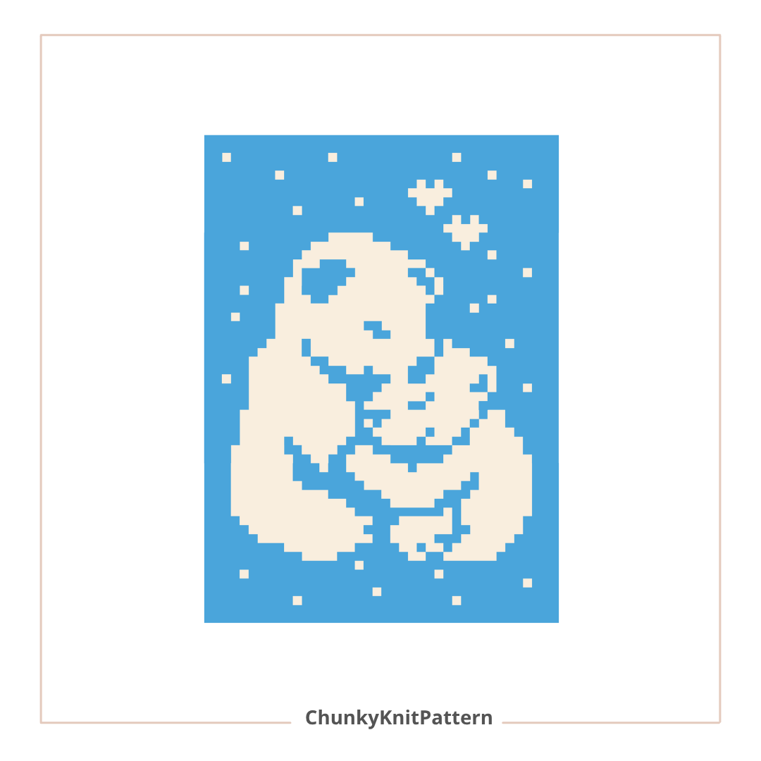 Polar Bears Chunky Knit Blanket Pattern. Finger Knitting DIY Tutorial (PDF)