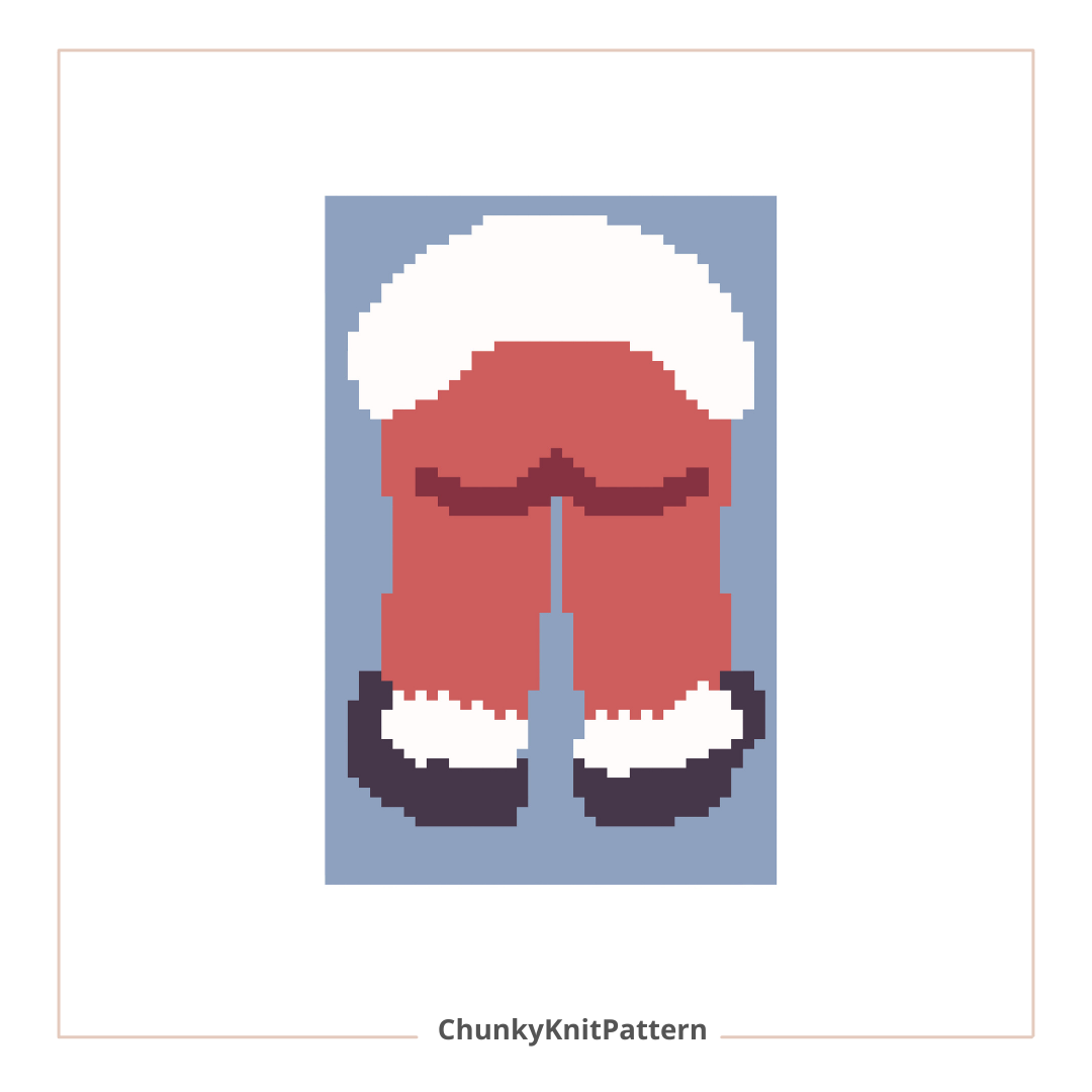 Santa Chunky Knit Blanket Pattern – Christmas Graph Design