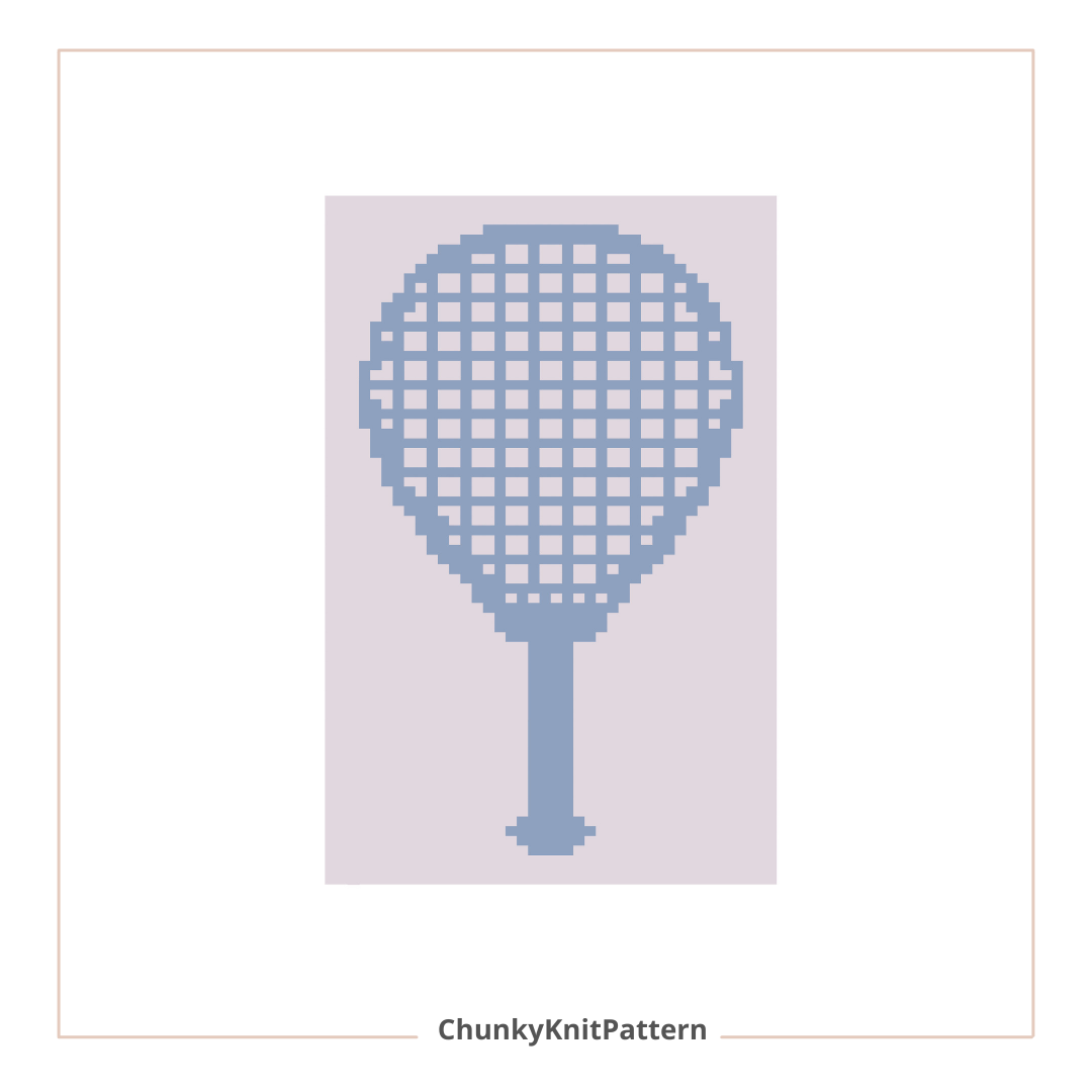 Tennis Racket Chunky Knit Blanket Pattern – Sports Finger Knitting Graph