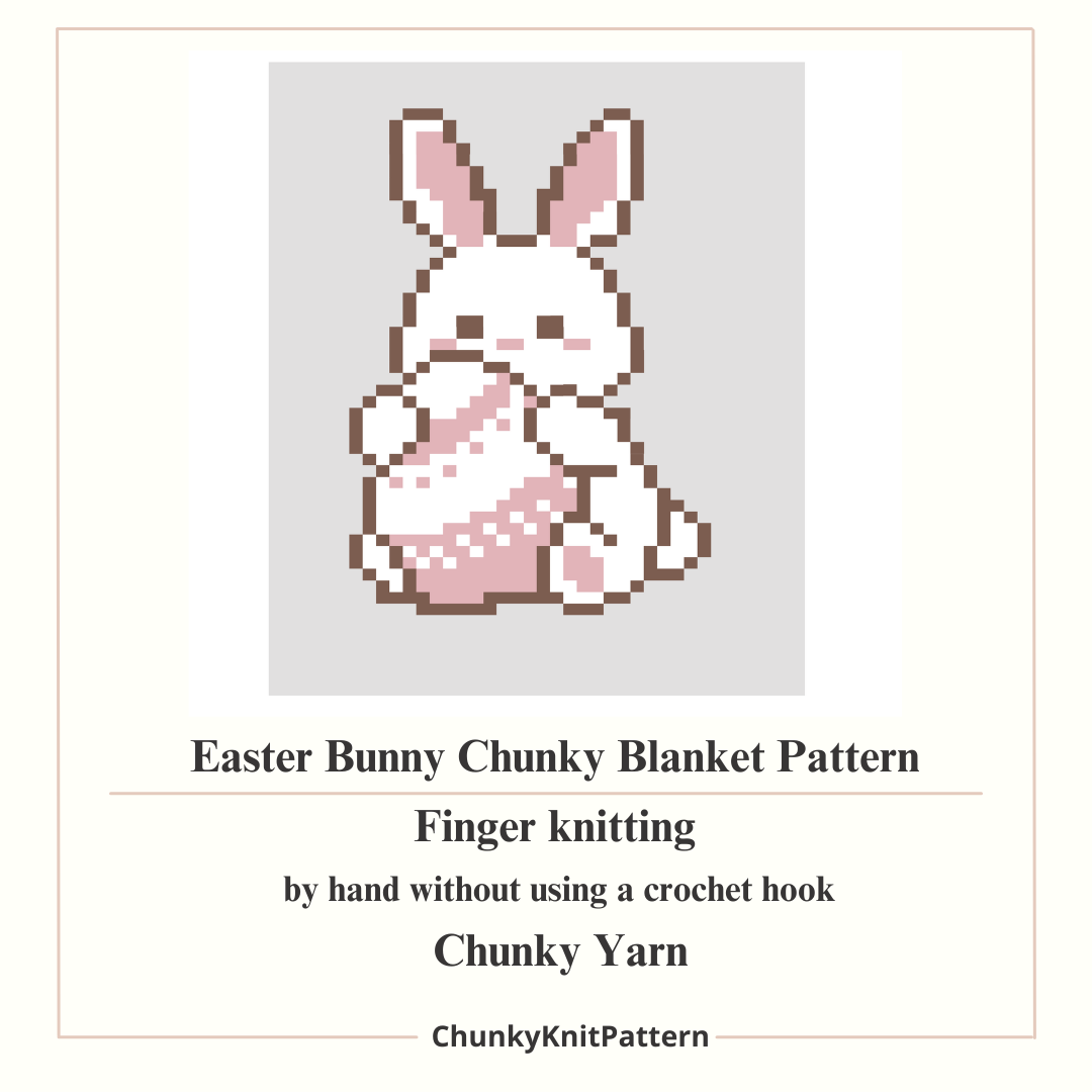 Bunny Chunky Knit Blanket Pattern PDF – Cute Easter Rabbit Design for ...