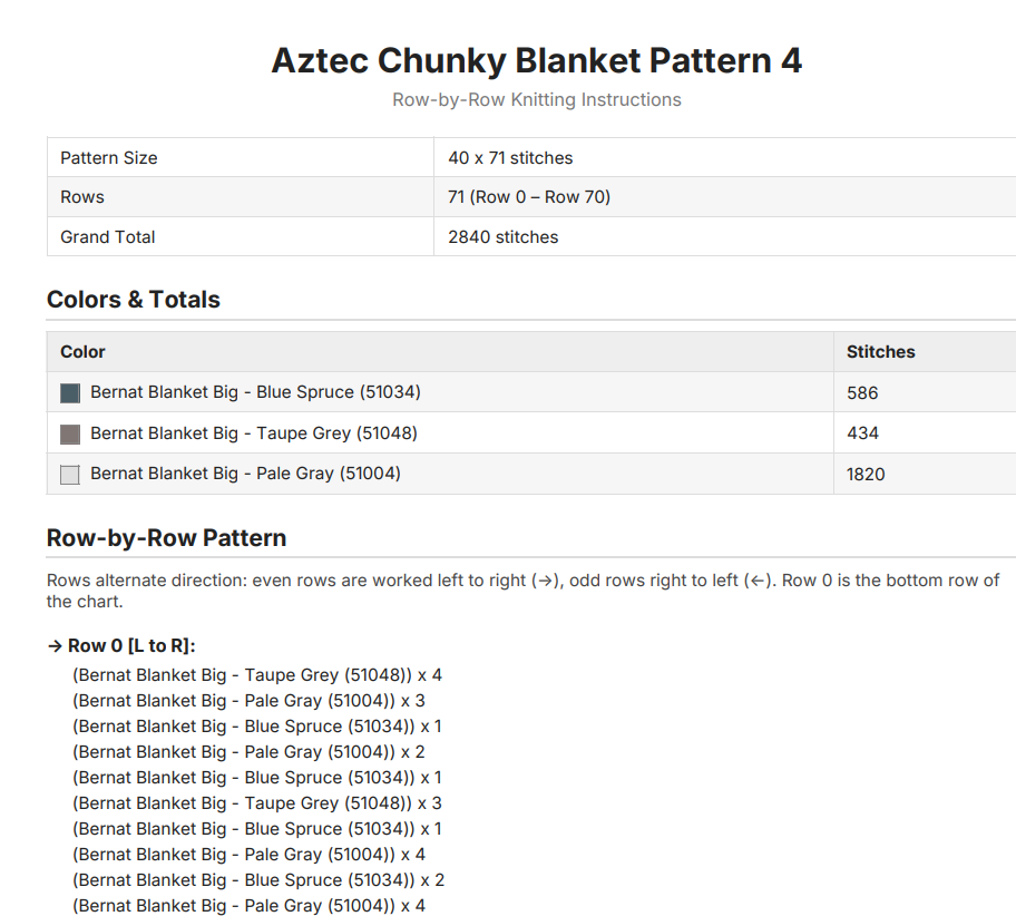 Aztec Geometric Chunky Knit Blanket Pattern Finger Knitting DIY Tutorial (PDF)