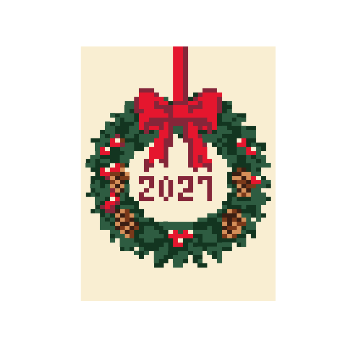 2027 Christmas Wreath Chunky Knit Blanket Pattern. Finger Knitting DIY Tutorial (PDF)