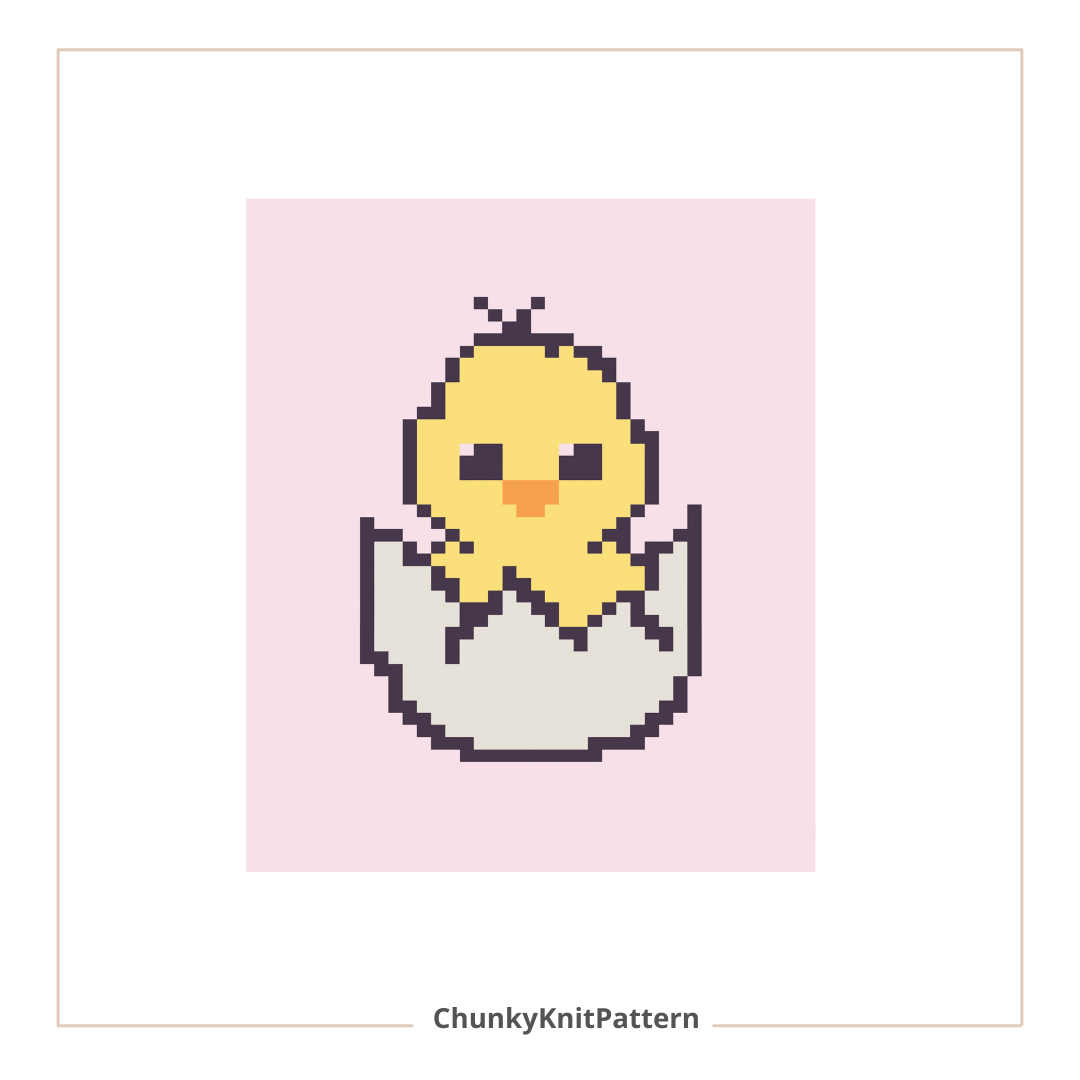 Baby Chick Chunky Knit Blanket Pattern PDF – Cute Easter Hatching Chick Design for Thick Chenille Yarn
