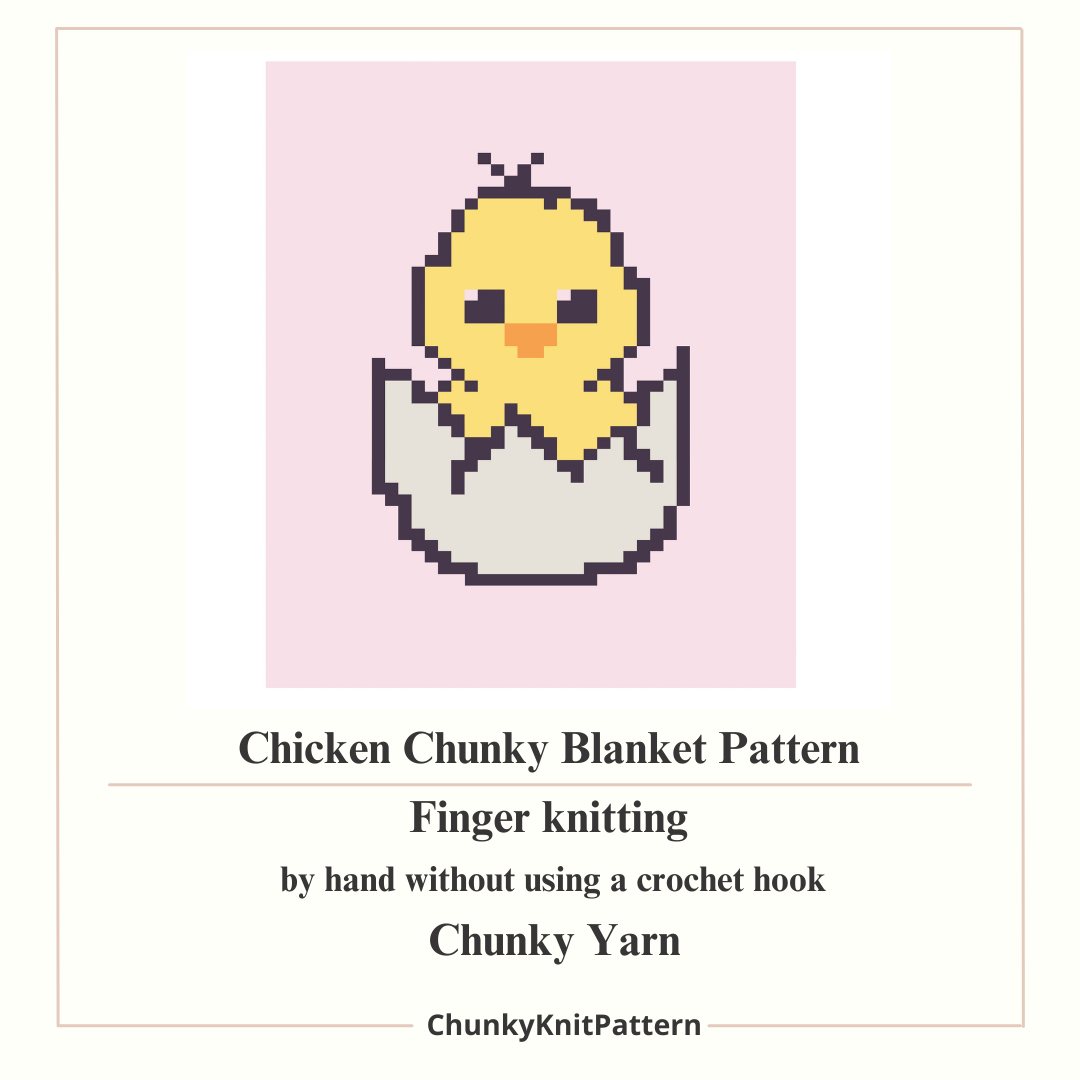Baby Chick Chunky Knit Blanket Pattern PDF – Cute Easter Hatching Chick Design for Thick Chenille Yarn