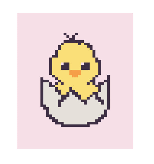 Baby Chick Chunky Knit Blanket Pattern PDF – Cute Easter Hatching Chick Design for Thick Chenille Yarn