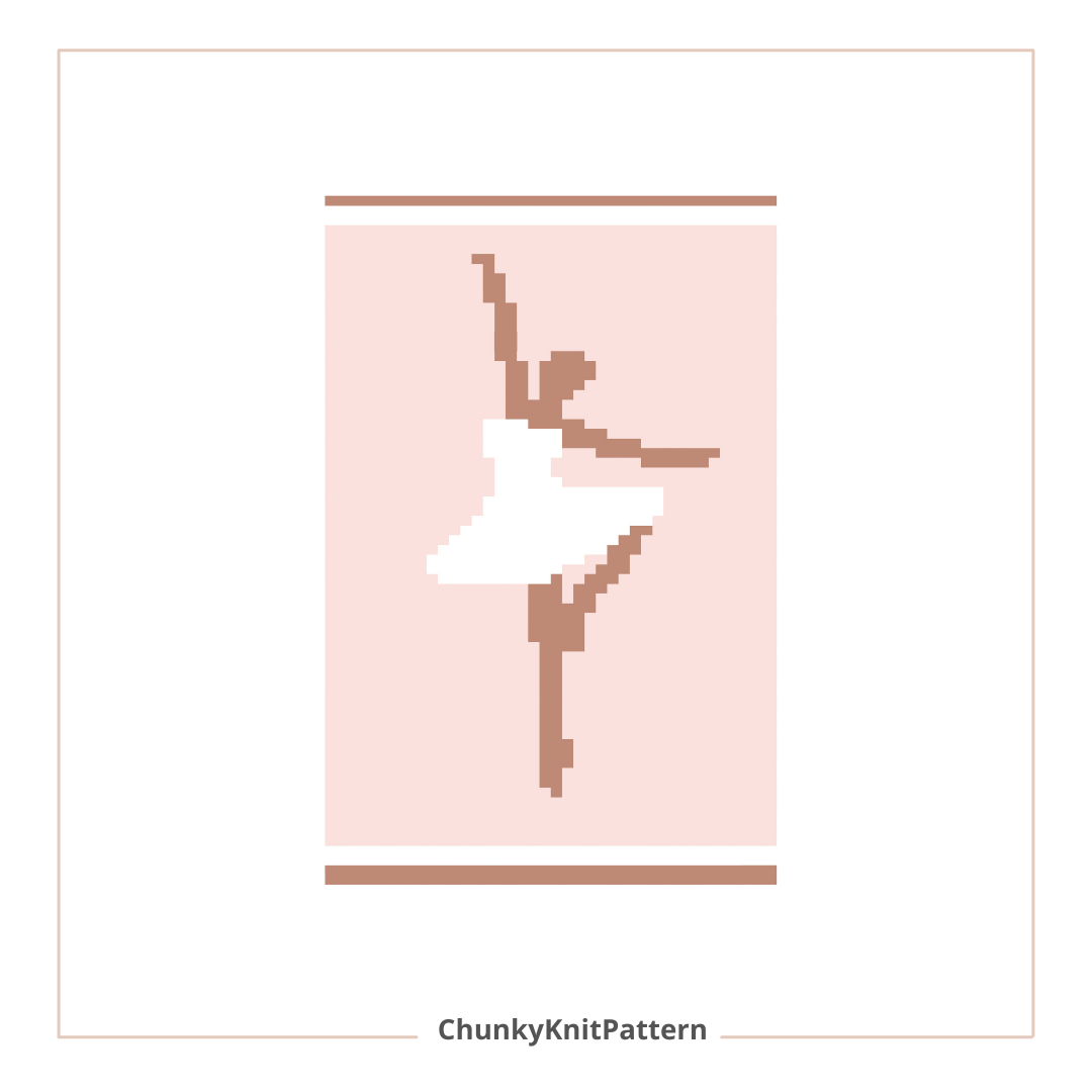 Ballerina Chunky Knit Blanket Pattern – Ballet Dancer Finger Knitting Graph