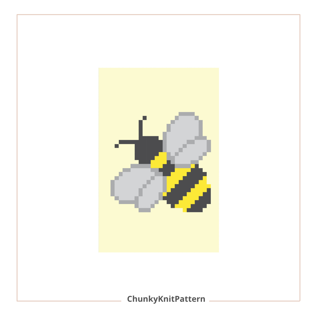 Bee Chunky Knit Blanket Pattern. Finger Knitting DIY Tutorial (PDF)