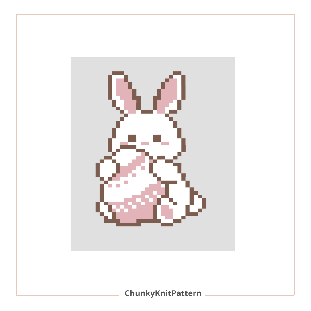 Bunny Chunky Knit Blanket Pattern PDF – Cute Easter Rabbit Design for Thick Chenille Yarn