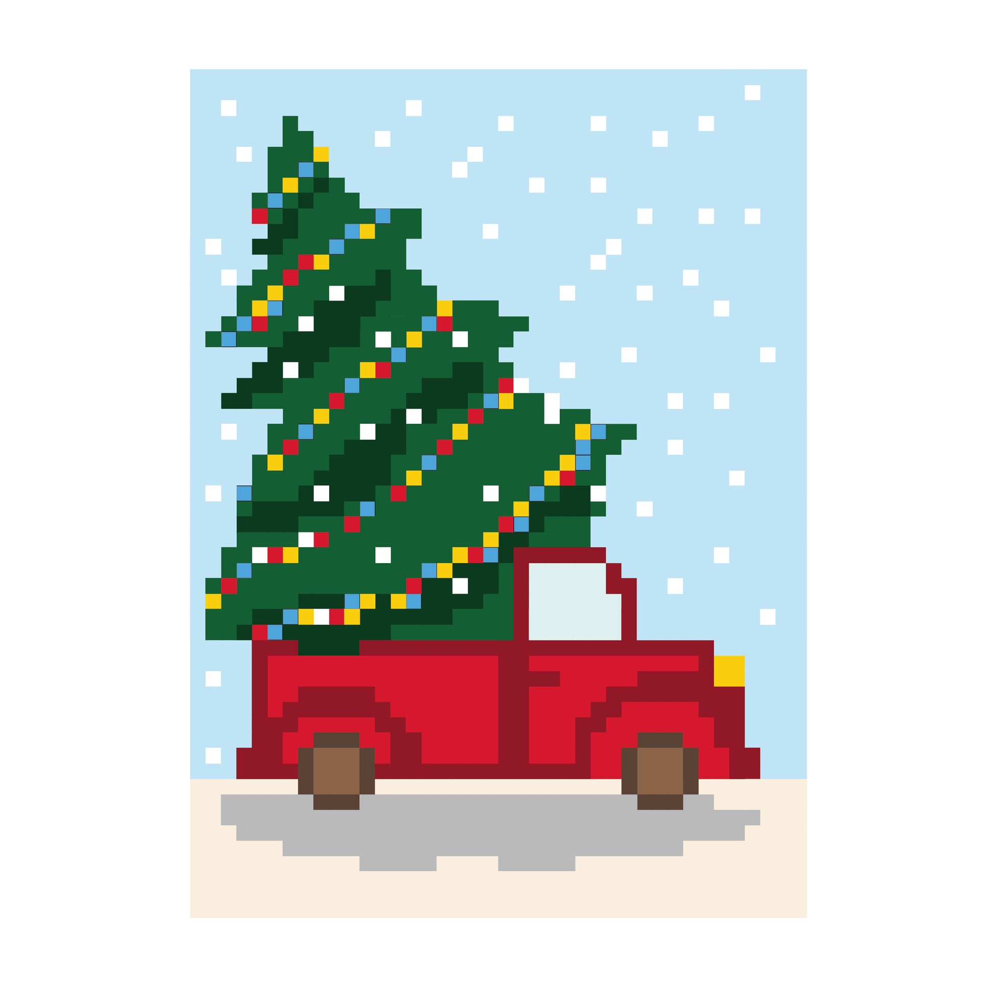 Car with Christmas Tree Blanket Pattern PDF Download
