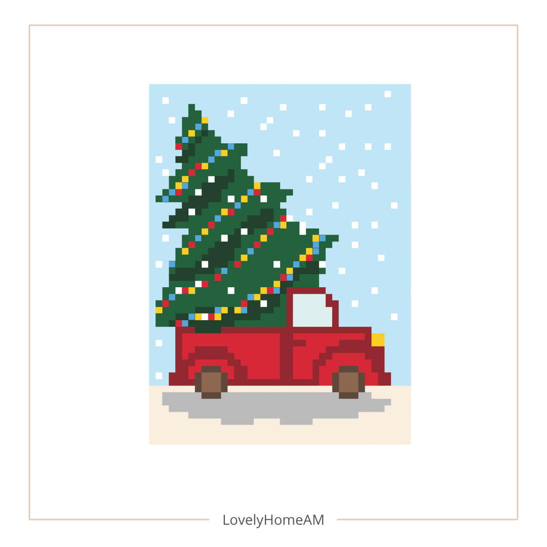 Christmas Car Blanket Pattern for Finger Knitting