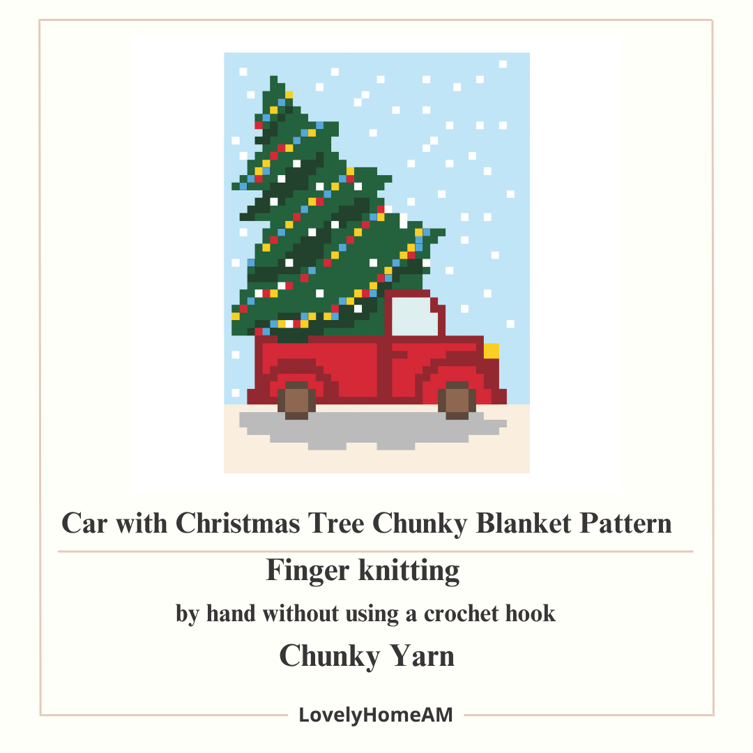 Vintage Car with Christmas Tree Blanket Pattern