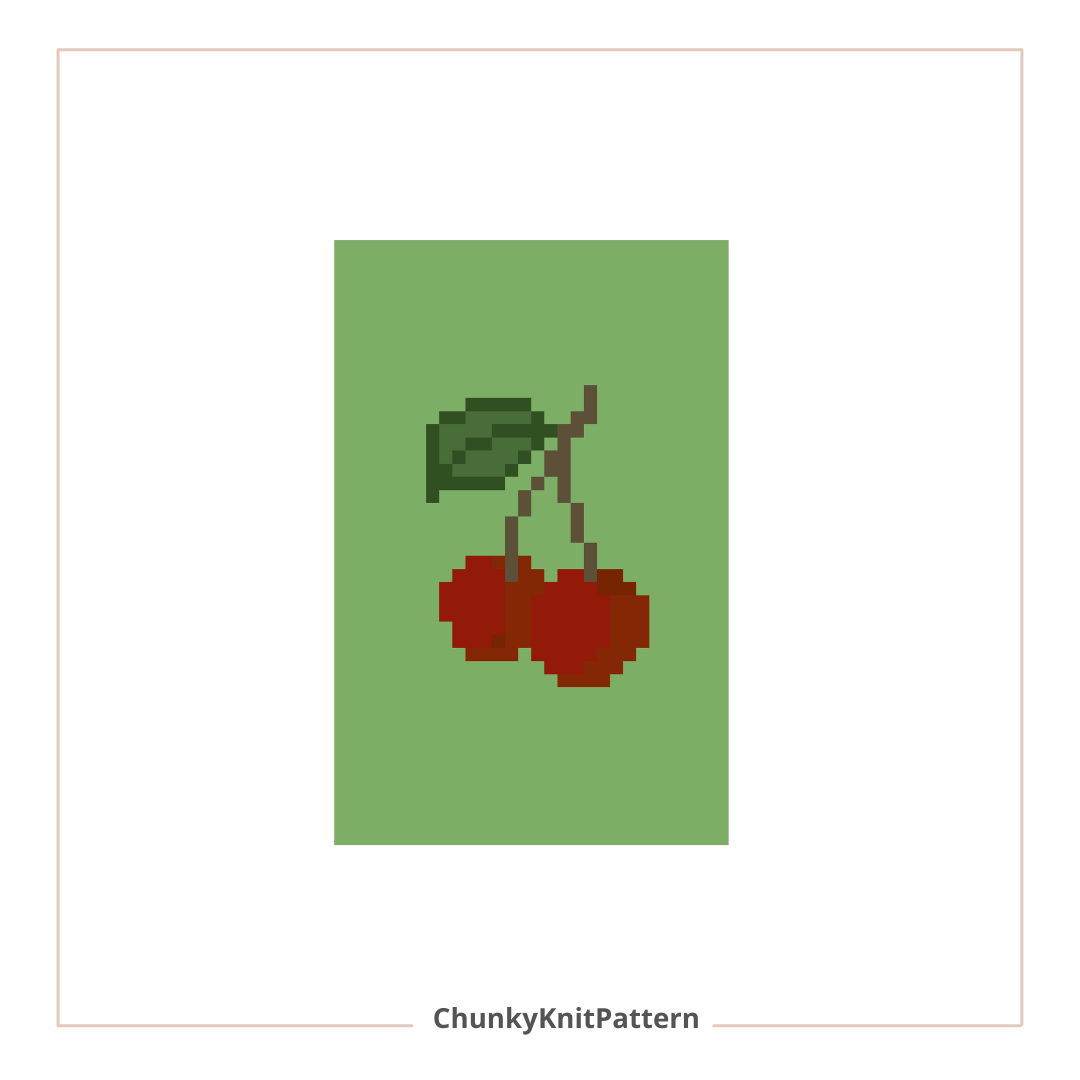 Cherry Chunky Knit Blanket Pattern PDF – Fruit Design for Thick Chenille Yarn