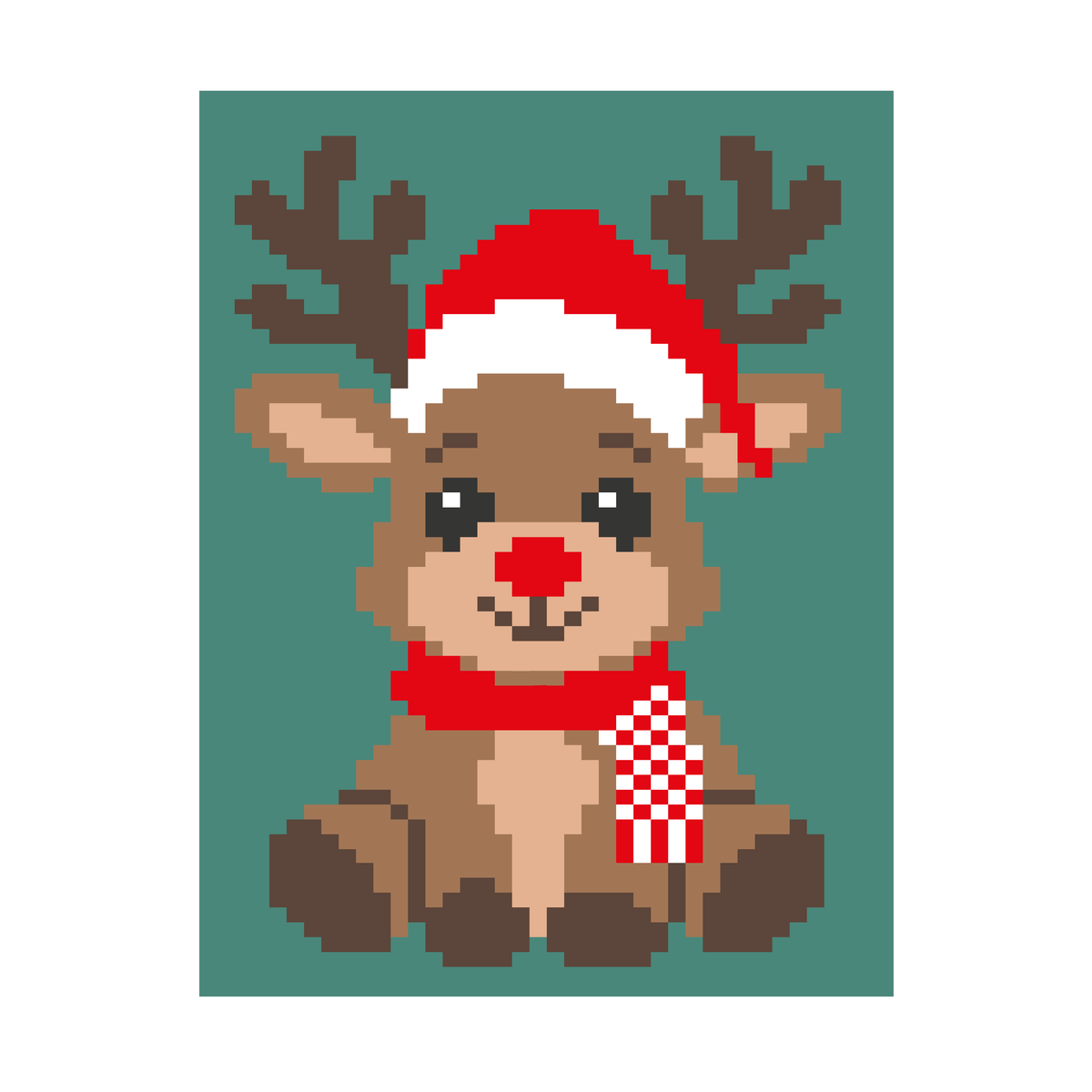 Christmas Reindeer Chunky Knit Blanket Pattern. Finger Knitting DIY Tutorial (PDF)