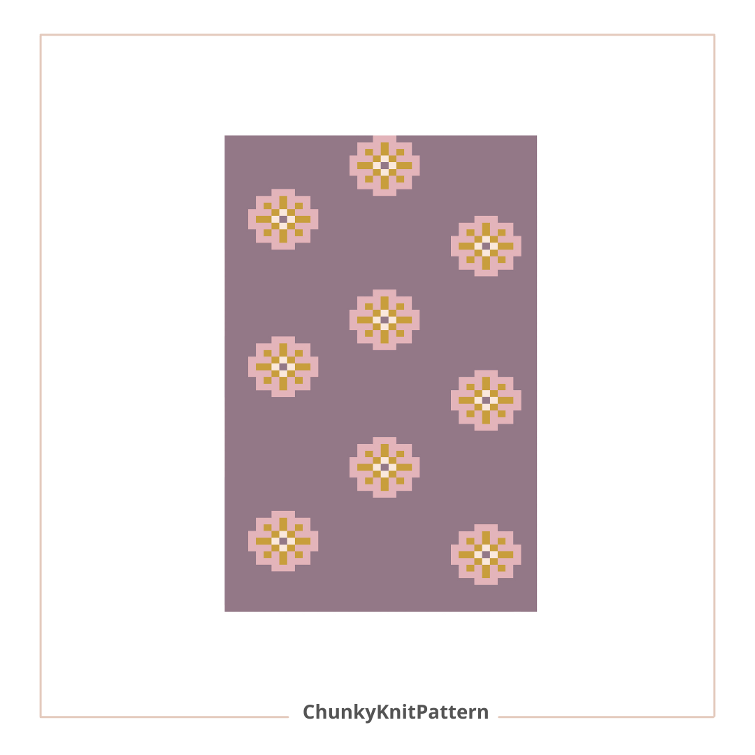 Daisy Flower Chunky Knit Blanket Pattern – Floral Graph Design