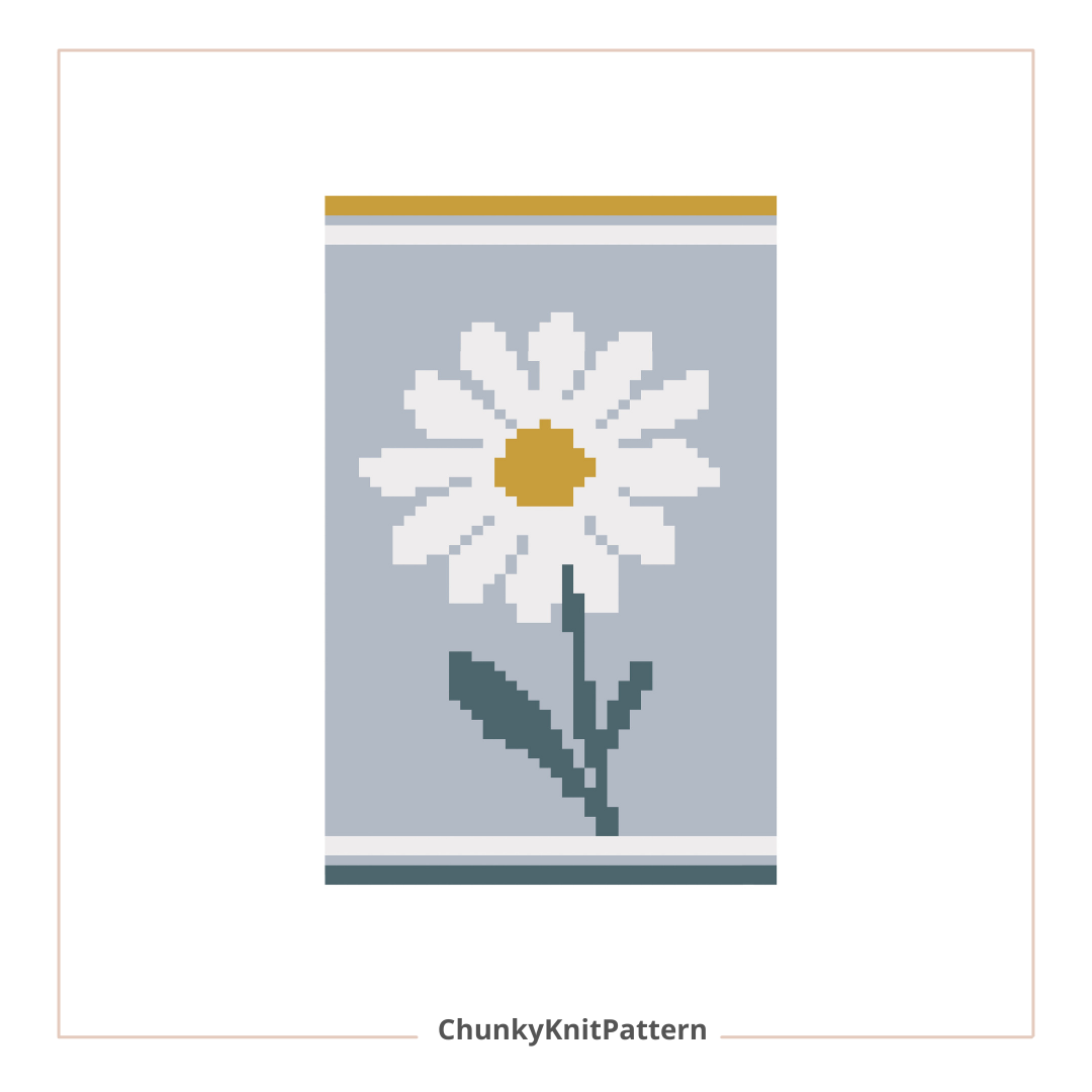 Daisy Flower Chunky Knit Blanket Pattern – Floral Daisy Graph
