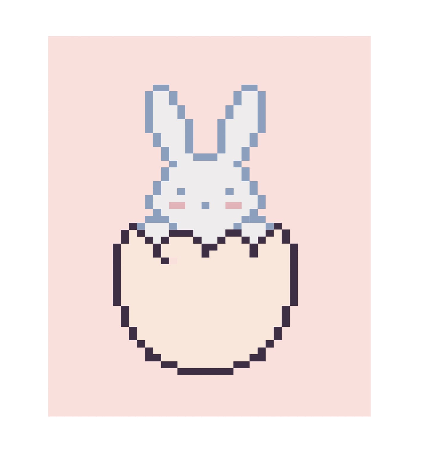 Easter Bunny Chunky Knit Blanket Pattern PDF – Cute Bunny in Egg Design for Thick Chenille Yarn