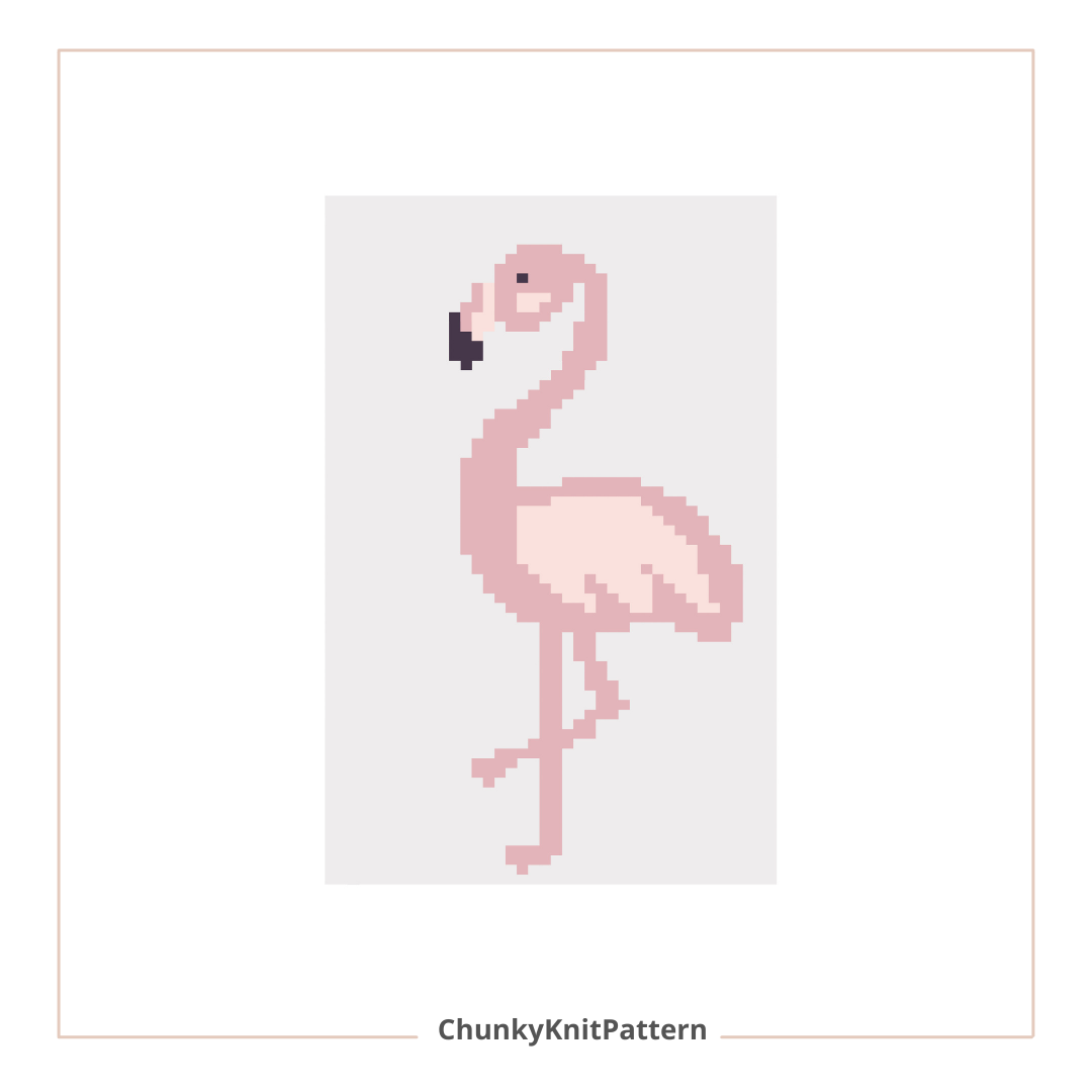 Flamingo Chunky Knit Blanket Pattern – Tropical Flamingo Finger Knitting Graph