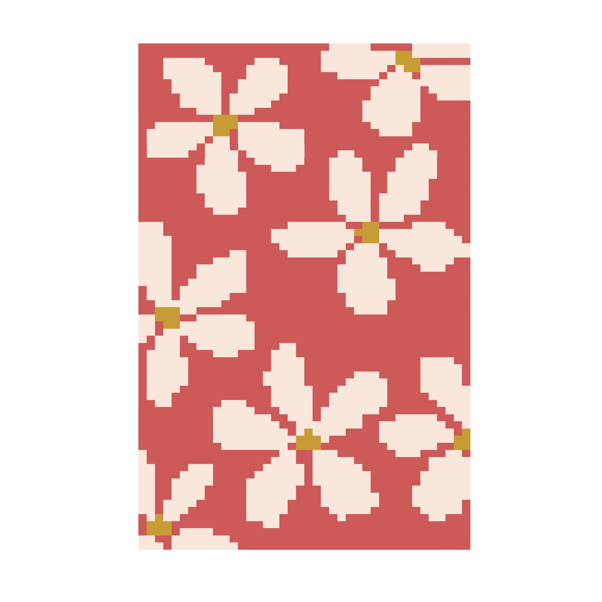 Floral pattern with pink flowers on a pink background