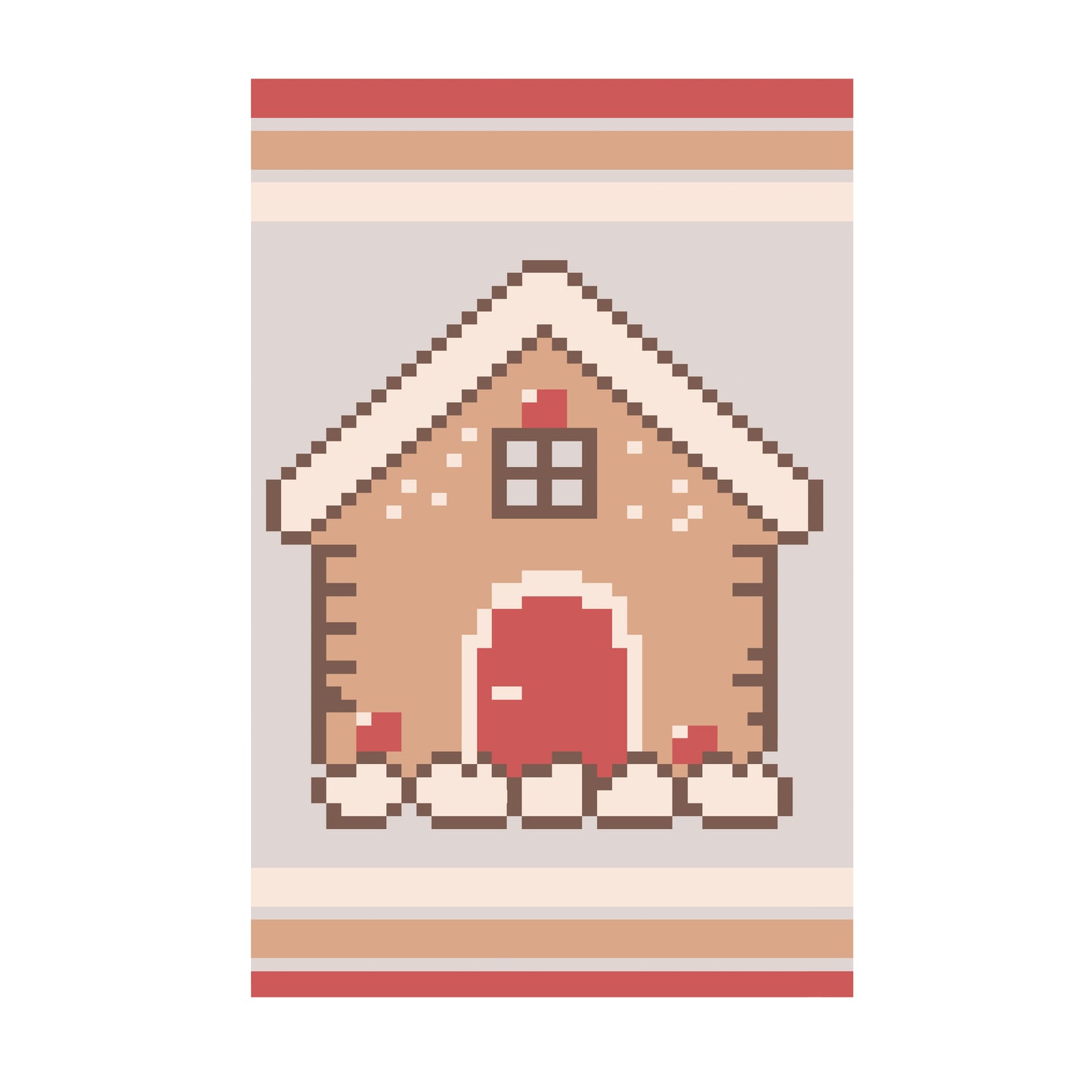 Gingerbread House Chunky Knit Blanket Pattern – Christmas Cookie House Graph