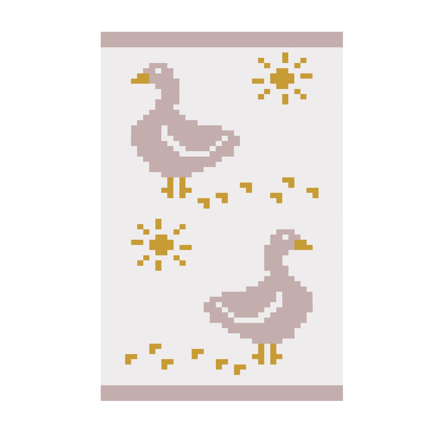 Goose Chunky Knit Blanket Pattern – Farm Goose Graph Pattern for Chunky Yarn – Finger Knitting Blanket Pattern