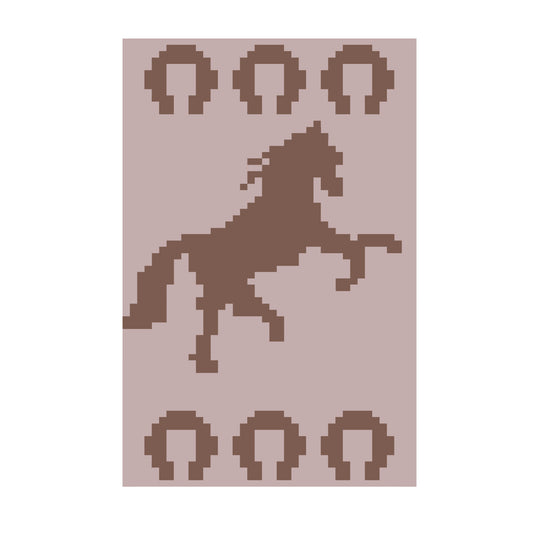 Horse Chunky Knit Blanket Pattern – Western Horse Graph Pattern for Chunky Yarn – Finger Knitting Blanket Pattern