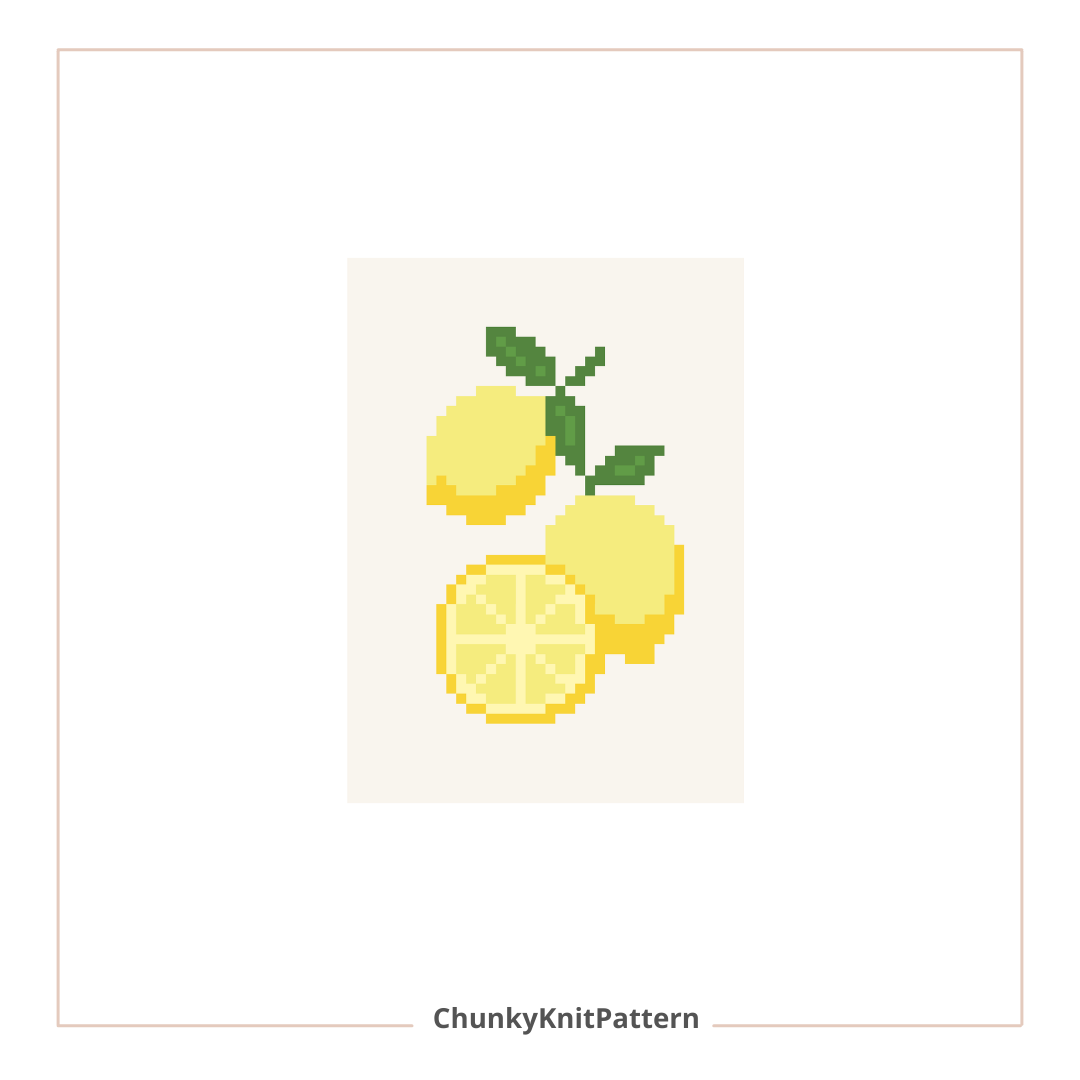 Lemon Chunky Knit Blanket Pattern PDF – Citrus Fruit Design for Thick Chenille Yarn