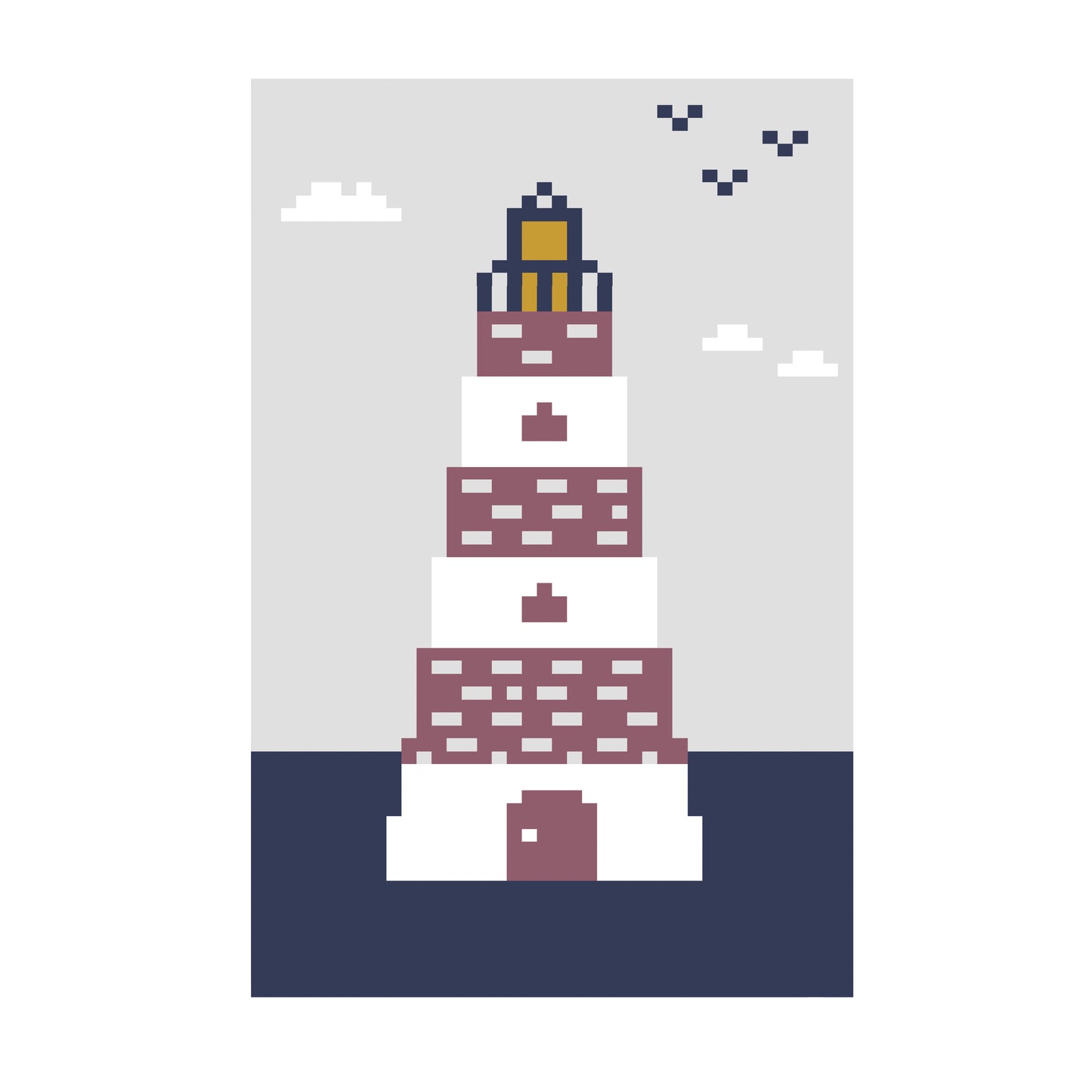 Lighthouse Chunky Knit Blanket Pattern – Nautical Finger Knitting Graph