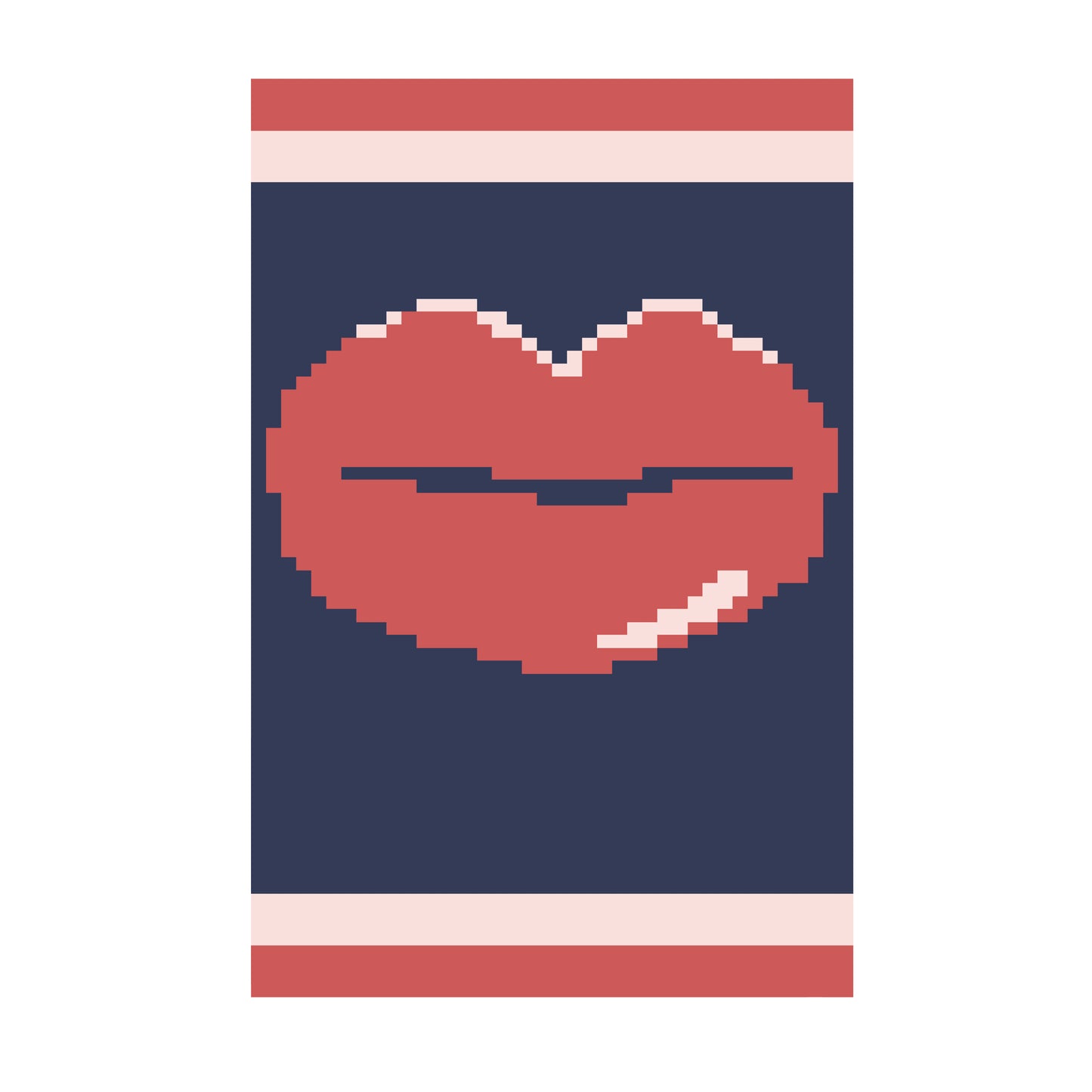 Lips Chunky Knit Blanket Pattern – Pop Art Kiss Graph Design