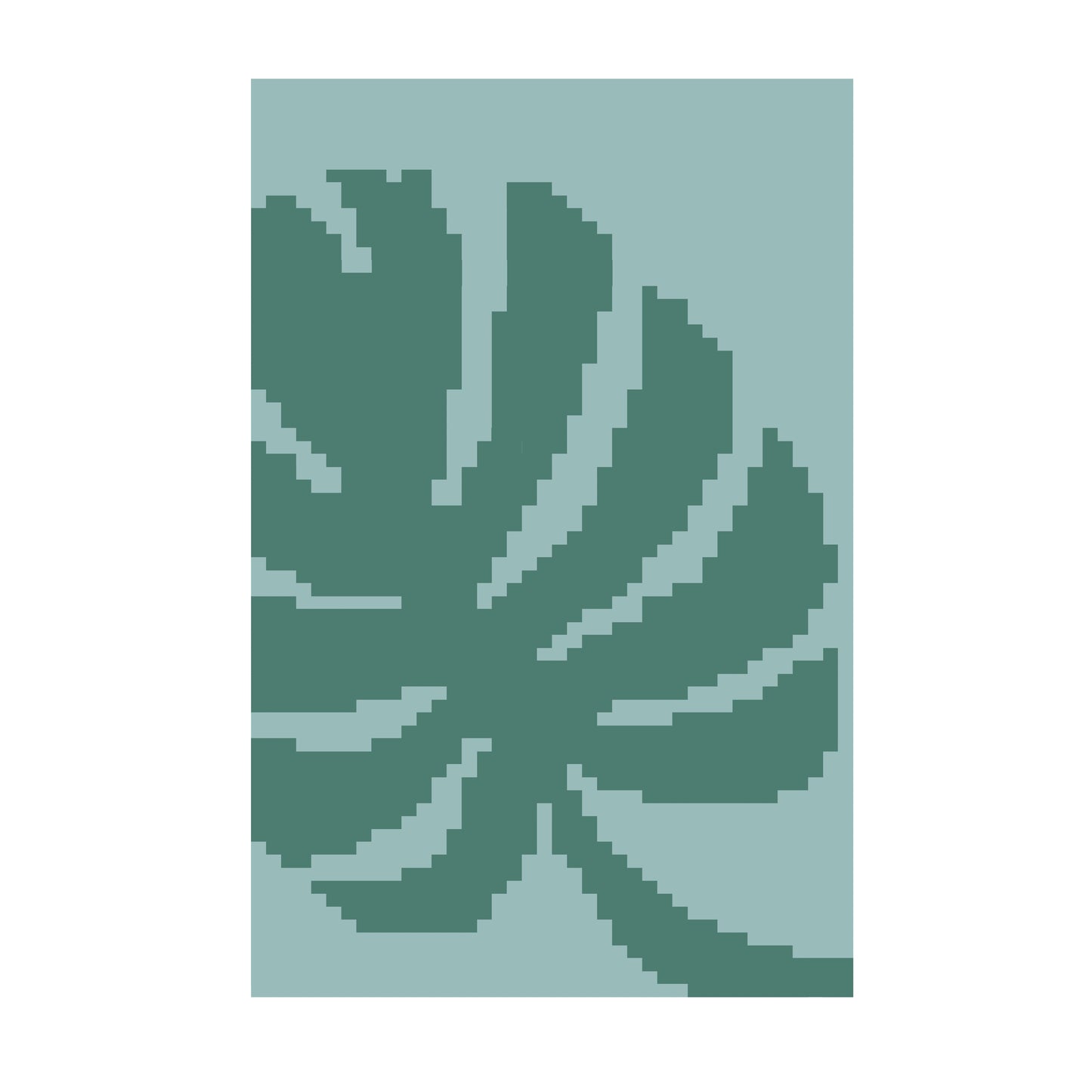Monstera Leaf Chunky Knit Blanket Pattern – Tropical Plant Graph Pattern for Chunky Yarn – Finger Knitting Blanket Pattern