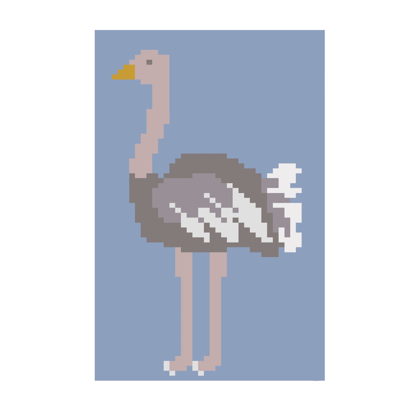 Ostrich Chunky Knit Blanket Pattern – Safari Bird Finger Knitting Graph