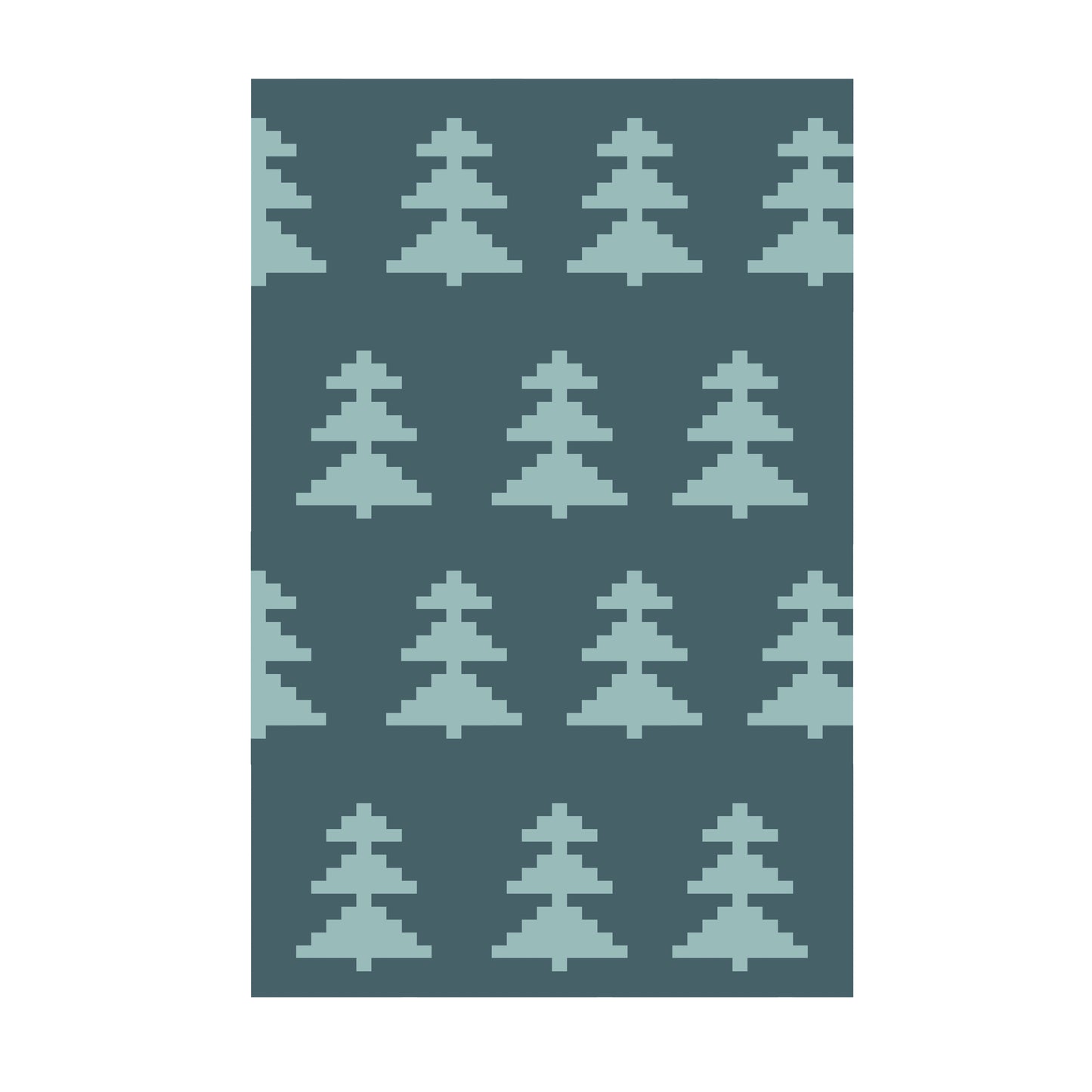 Pine Tree Chunky Knit Blanket Pattern – Nordic Forest Graph Pattern for Chunky Yarn – Finger Knitting Blanket Pattern