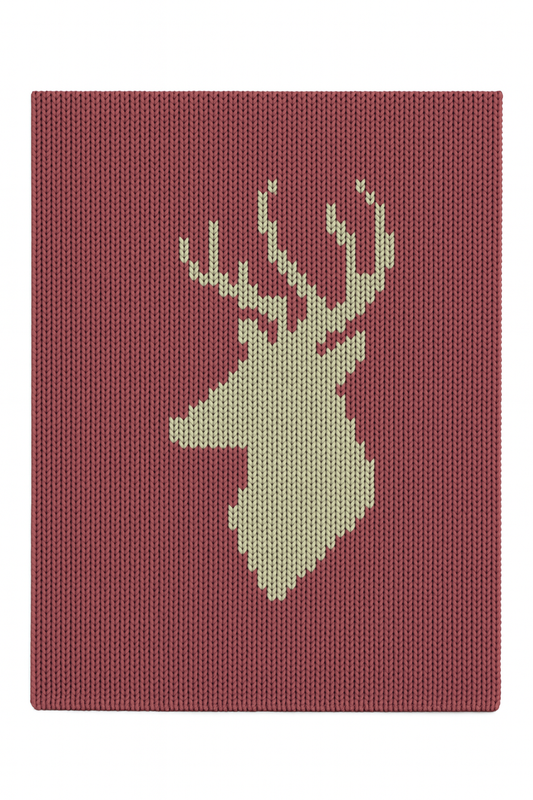 Reindeer Chunky Knit Blanket Pattern PDF – Christmas Deer Finger Knitting Design