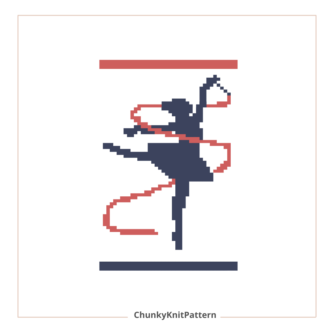 Rhythmic Gymnast Chunky Knit Blanket Pattern – Ribbon Dance Finger Knitting Graph