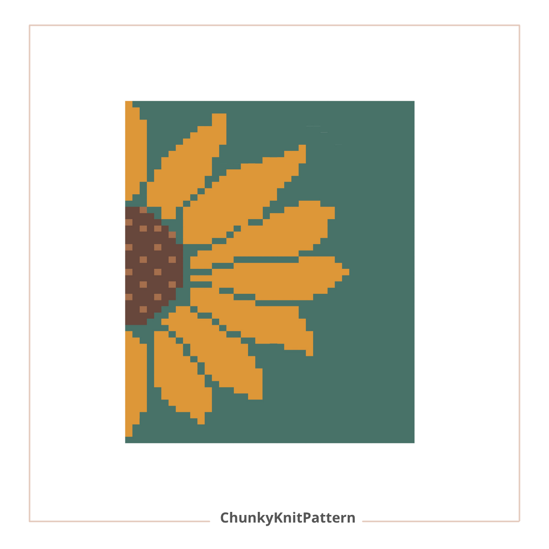 Sunflower Chunky Knit Blanket Pattern. Finger Knitting DIY Tutorial (PDF)