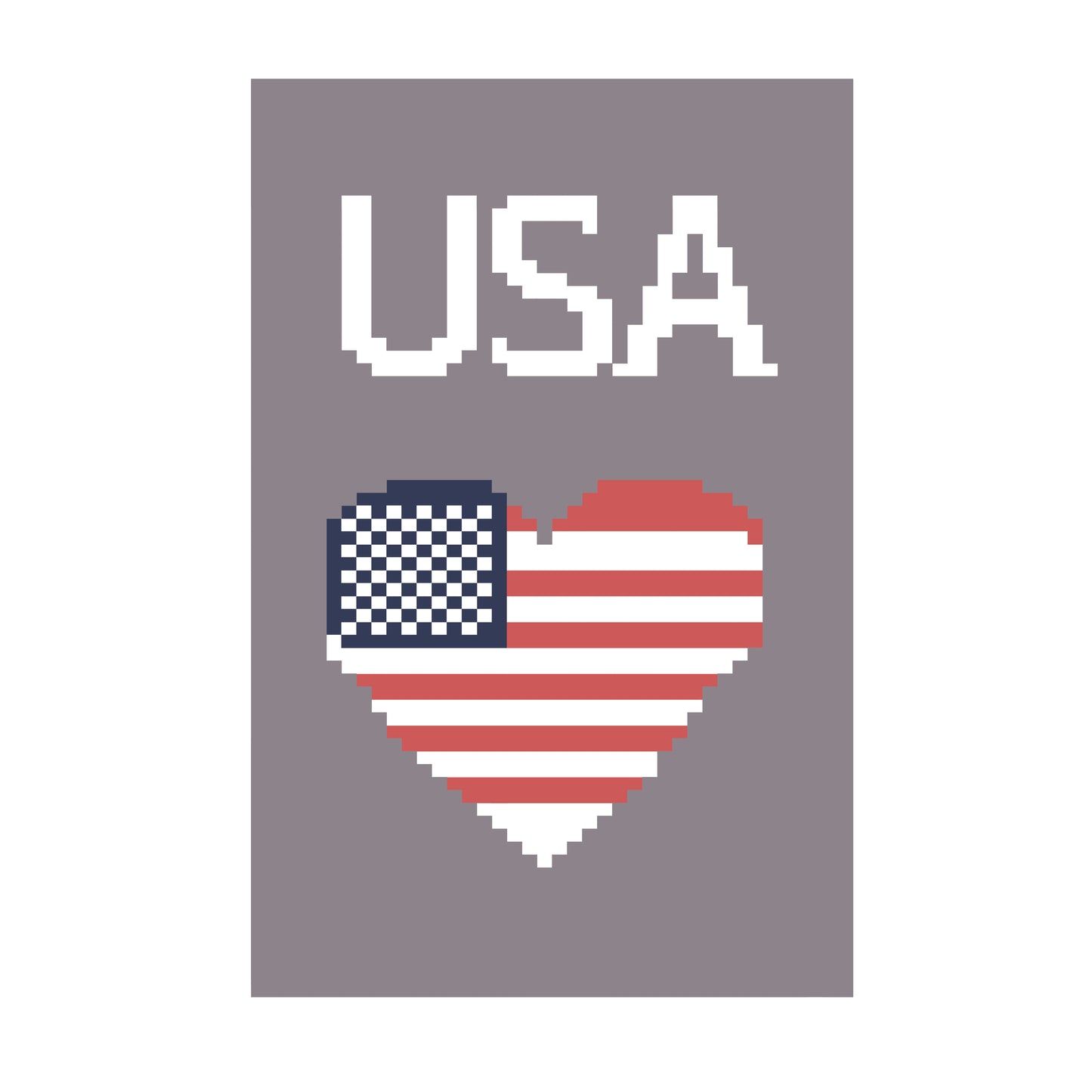 USA Patriotic Heart Chunky Knit Blanket Pattern. Finger Knitting DIY Tutorial (PDF)