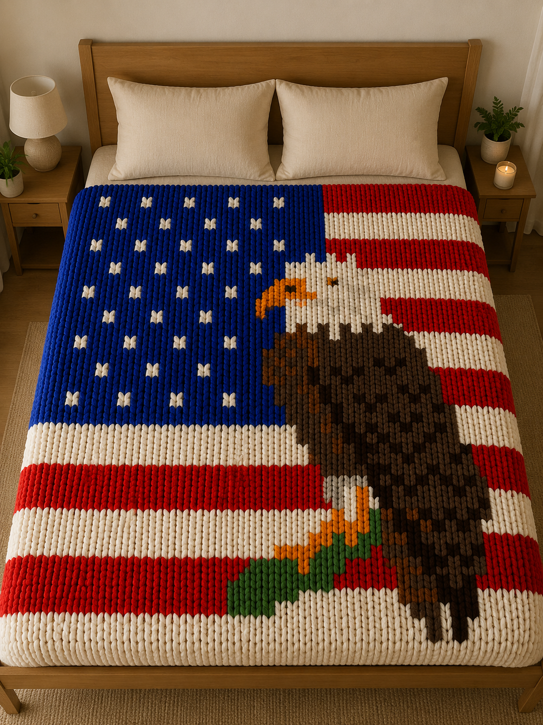 USA Eagle Chunky Knit Blanket Pattern