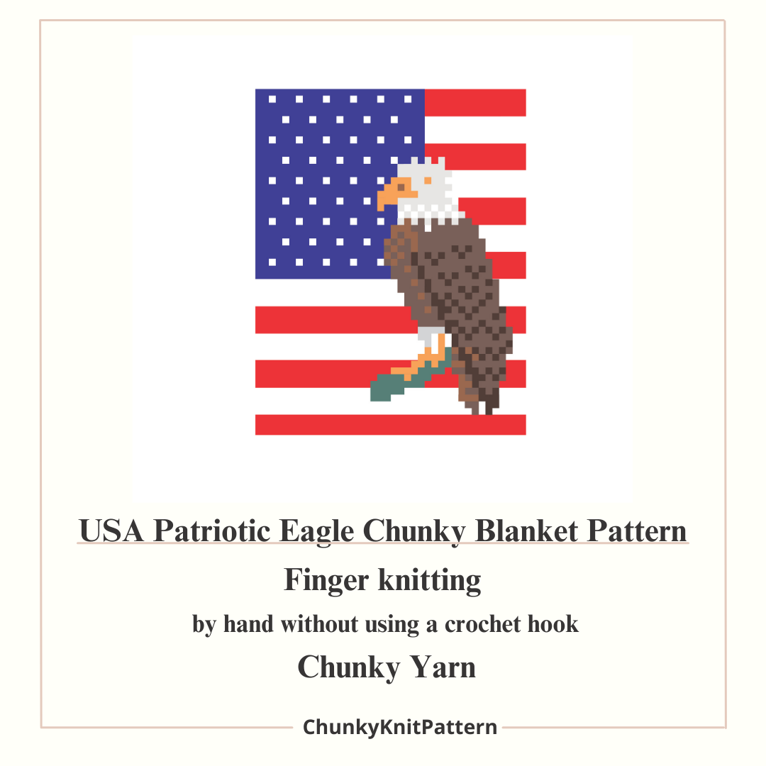 American Eagle Blanket Pattern for Finger Knitting