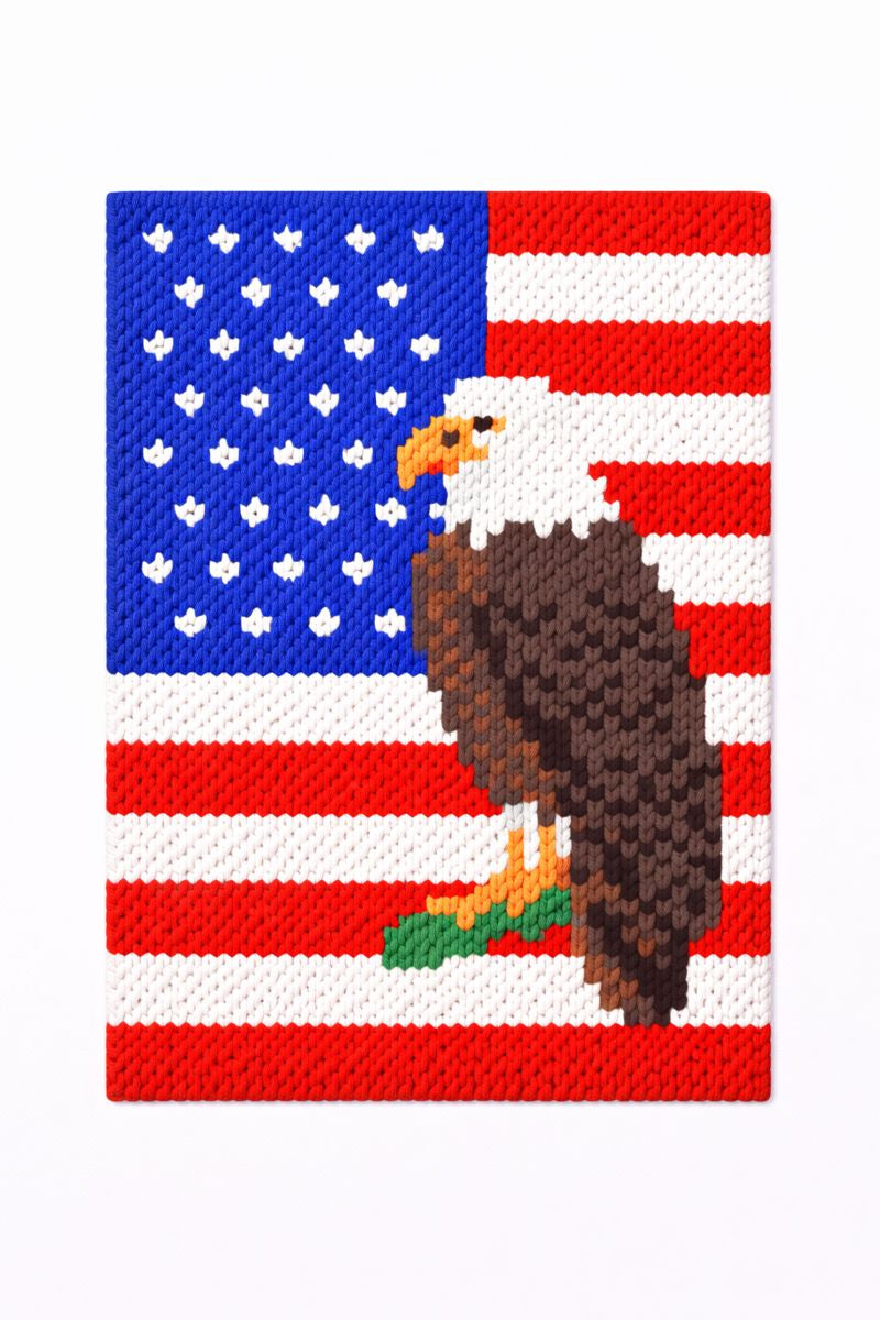 Chunky Chenille Yarn USA Eagle Blanket Tutorial