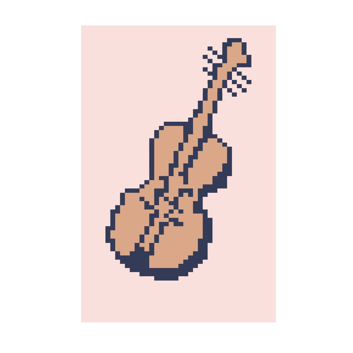 Violin Chunky Knit Blanket Pattern – Musical Instrument Graph Pattern for Chunky Yarn – Finger Knitting Blanket Pattern