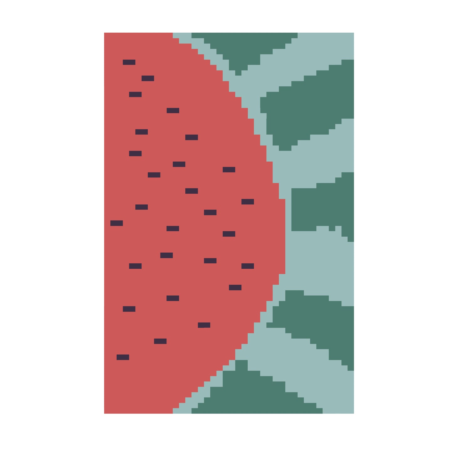 Watermelon Chunky Knit Blanket Pattern – Summer Fruit Graph Pattern for Chunky Yarn – Finger Knitting Blanket Pattern